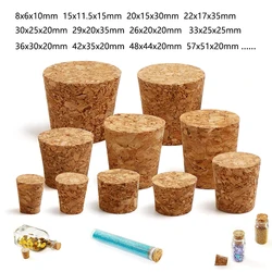 5/10Pcs Wijn Glazen Fles Stopper Ketel Pudding Container Kurk Cap Buret Buret Buis Hout Deksel Vele Maten