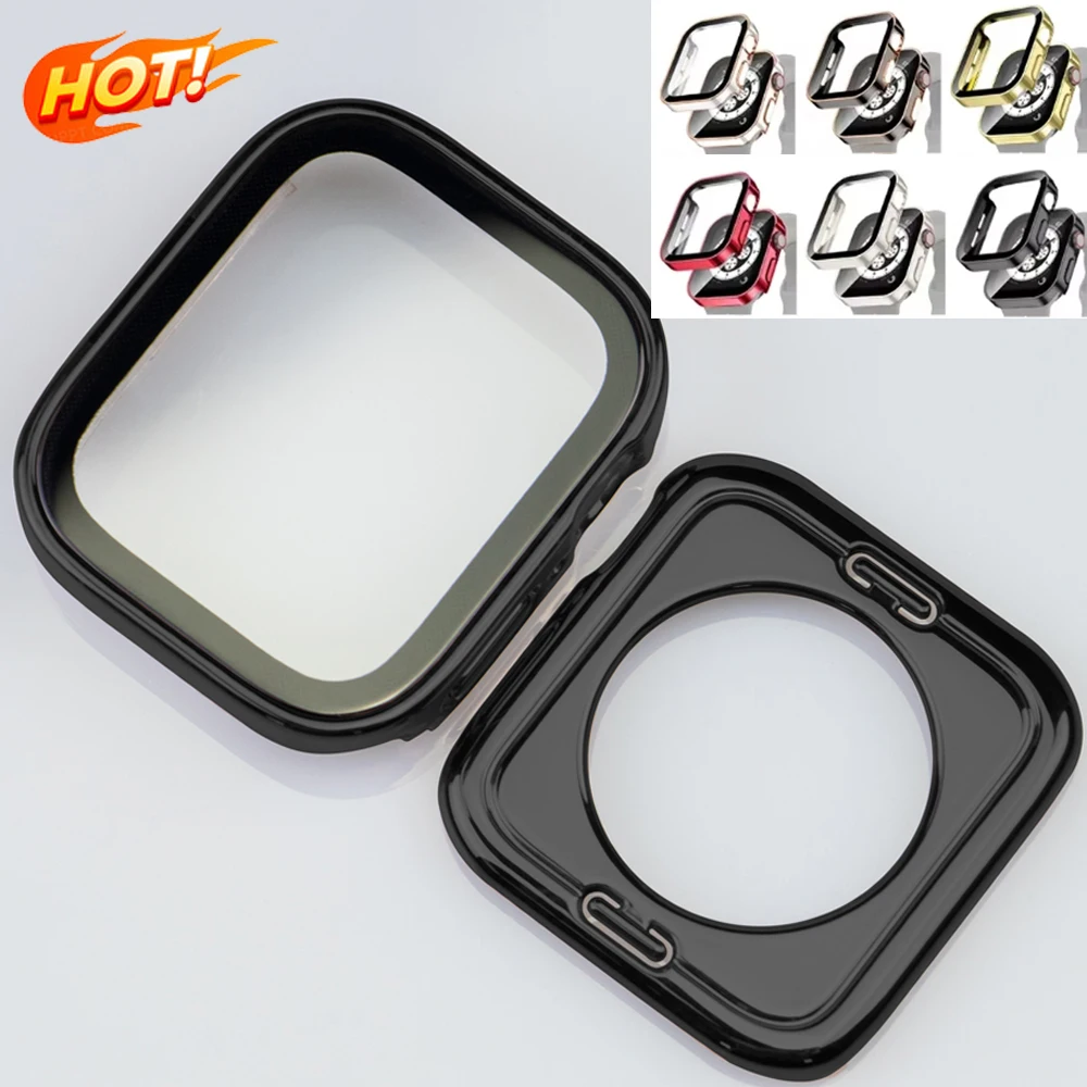 PC-Gehäuse für Apple Watch 11 10 46 mm 42 mm Bumper Edge Displayschutzfolie Glas + Abdeckung für iWatch Serie 9 8 7 6 5 4 44 mm 45 mm 41 mm