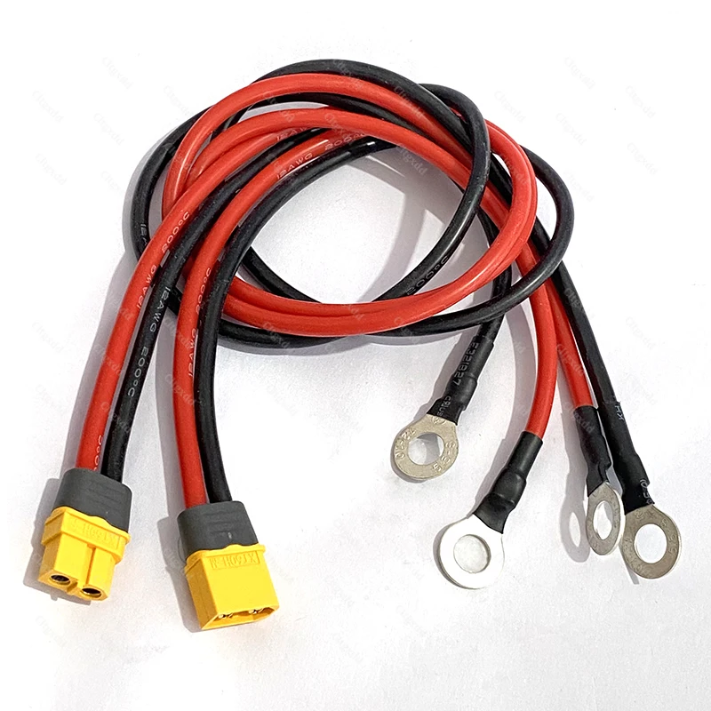 XT60 Stecker und Buchse - 8mm O-Ring-Anschluss 50cm AWG12 Weiches Silikonkabel für RC FPV UAV Lithium-Batterie ESC Ladetest – Detail 2