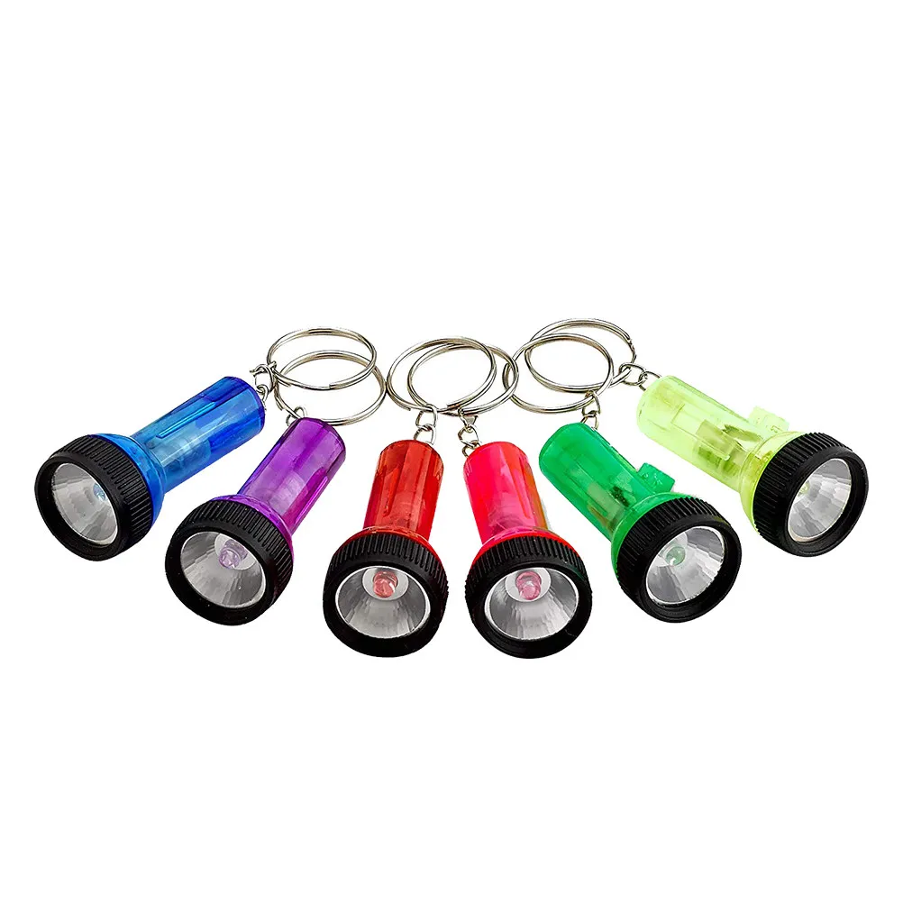 6Pcs Luminous Flashlight Key Rings Sturdy LED Keychain Set for Everyday Carry Blackout Emergency Fun Kids Night Light Key
