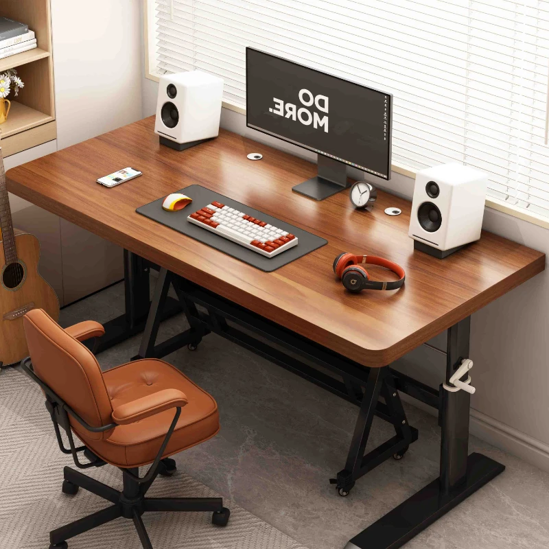 Height-adjustable computer desk for music