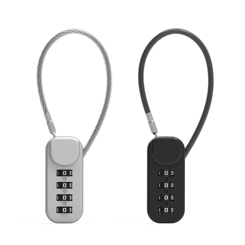 4 Digit Combination Code Number Lock With Spring Coil Wire Rope For Luggage Zipper Bag Backpack Suitcase Drawer Locks