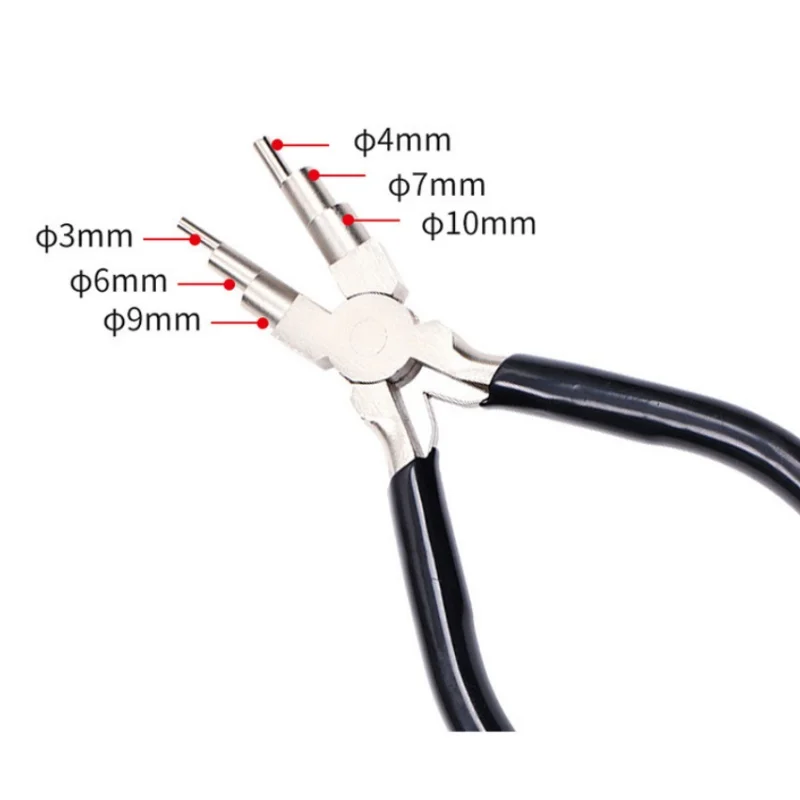 

Carbon Steel Round Nose Jewelry Pliers Bail Making Pliers DIY Hand Tool Metal Lobster Buckle Earring Hooks Six-section