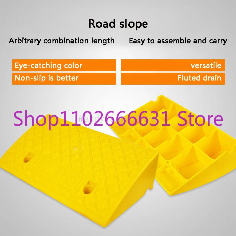 50*22*4cm Plastic PVC Road Slope Ramp Pad Portable Car Step Uphill Triangle Mat Curb Rubber