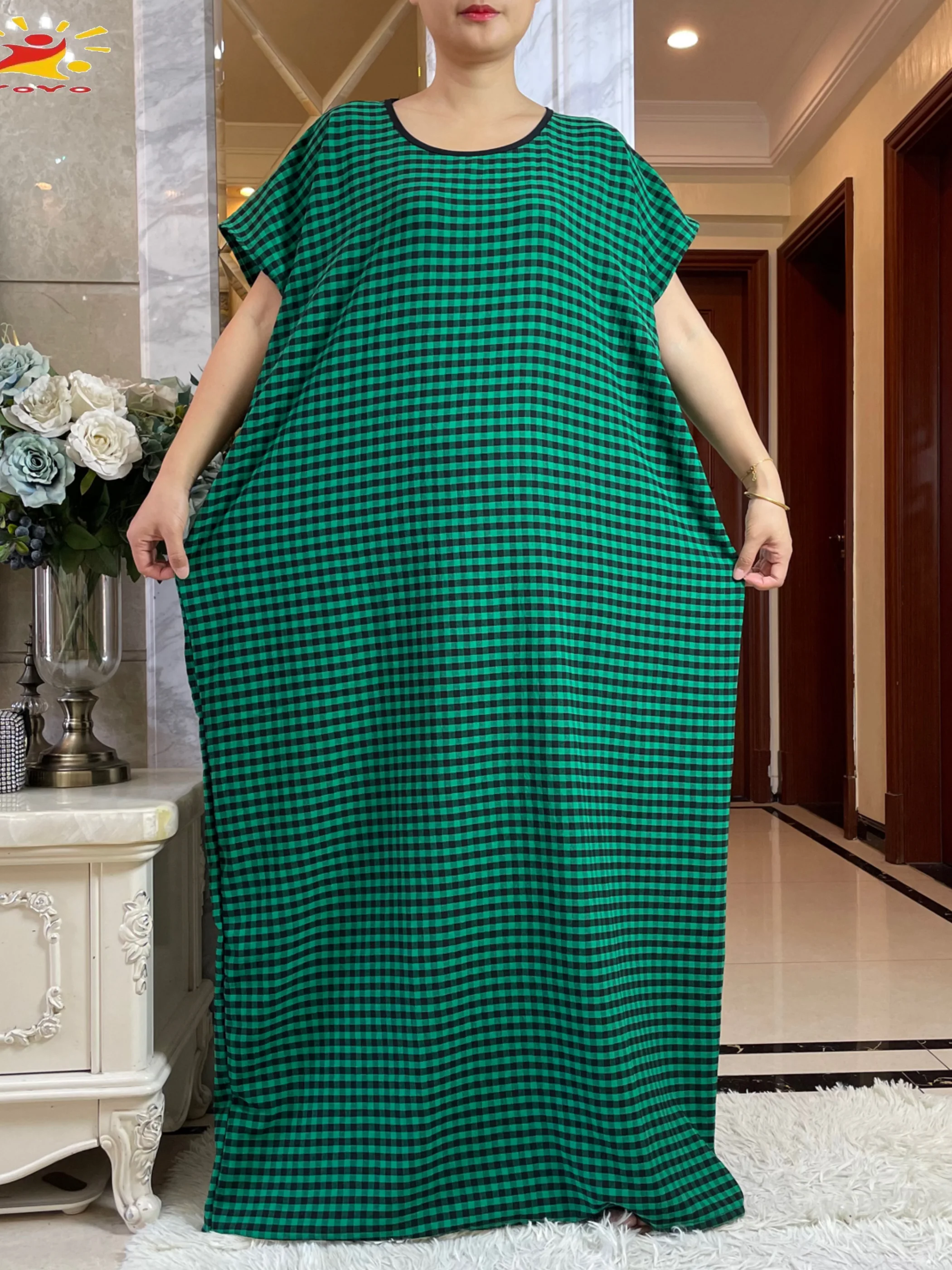 2025New Dubai Party Dress Muslim Femme Long Sleeves Printing  Loose Boubou Maxi Islam Women Cotton African Abaya Clothing