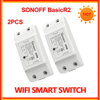 2PCS Sonoff Basic R2 Wifi Smart Switch Wireless Smart Remote Control Timer DIY Switch Module Via Ewelink APP Work with Alexa