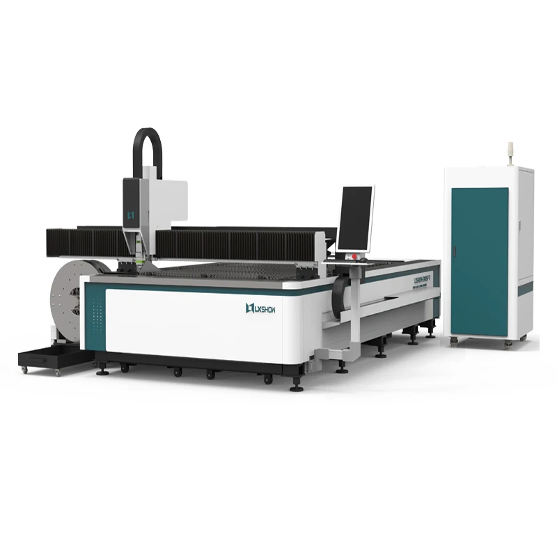 Industry 1kw 1.5kw 2kw 3kw 4kw pipe fiber laser cutting / pneumatic rotary chucks tube laser cutter machine