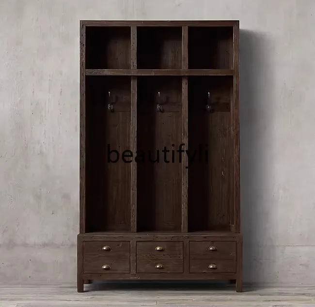 

French Country Retro White Ash Solid Wood Wardrobe American Style