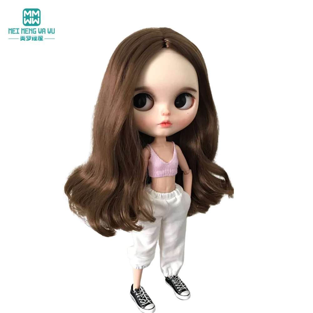 1PCS Blyth Doll Clothes Casual Long T-Shirt, Letter Sweatshirt for Azone 1/6 Doll Accessories