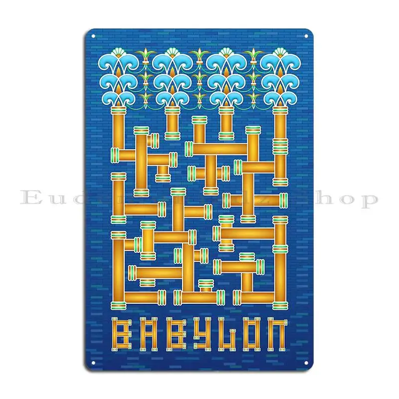 Babylonian Maze Metal Plaque Poster Bar Wall Decor Pub Plates Custom Wall Cave Tin Sign Poster