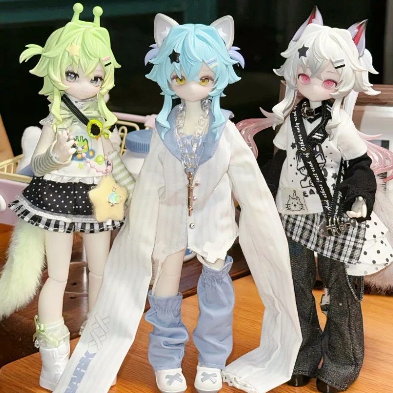 Meow Meow Meow The 8th Power Series Bjd Ball Jointed Doll Lunar Lore Alien Cat-Bobojiang British Shorter Silver Shaded Toy Gift