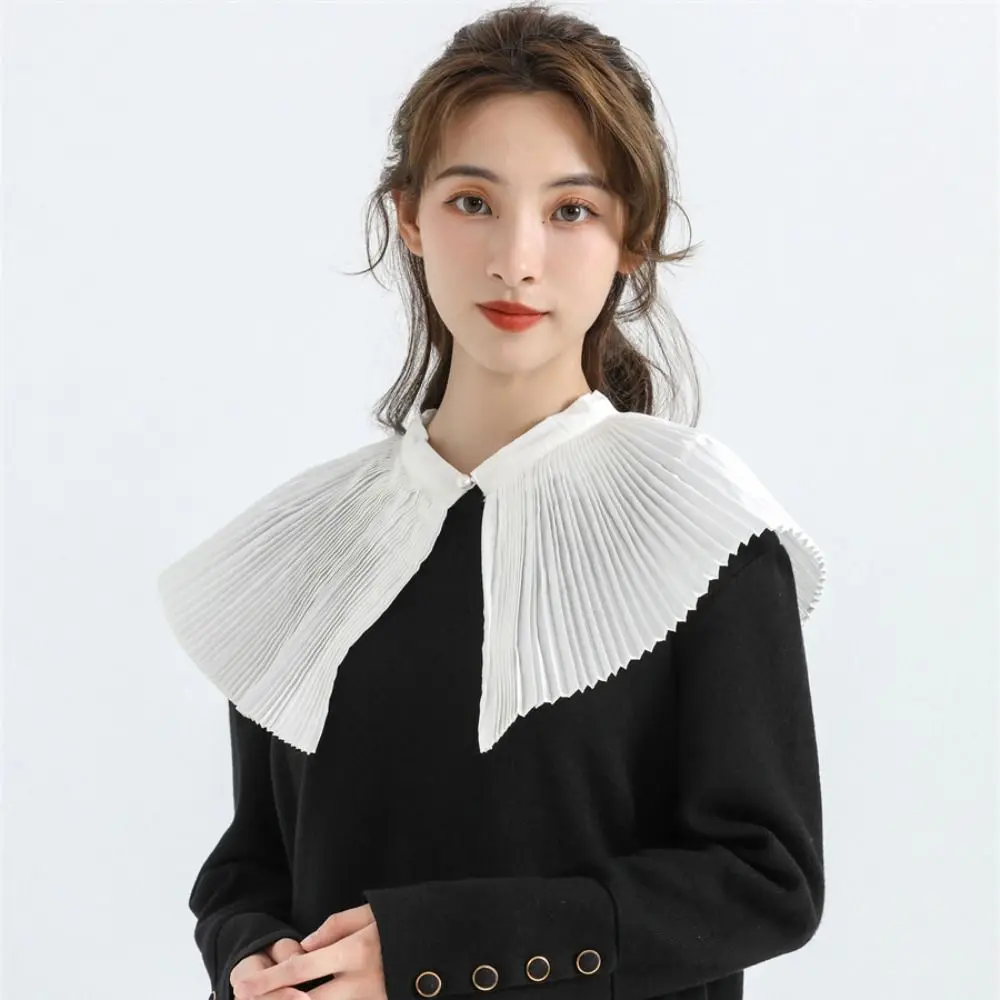 Black White Fake Collar Multi-functional Detachable Lapel Collar Clothes Decorative Fan Shaped Fake Shirt Collar