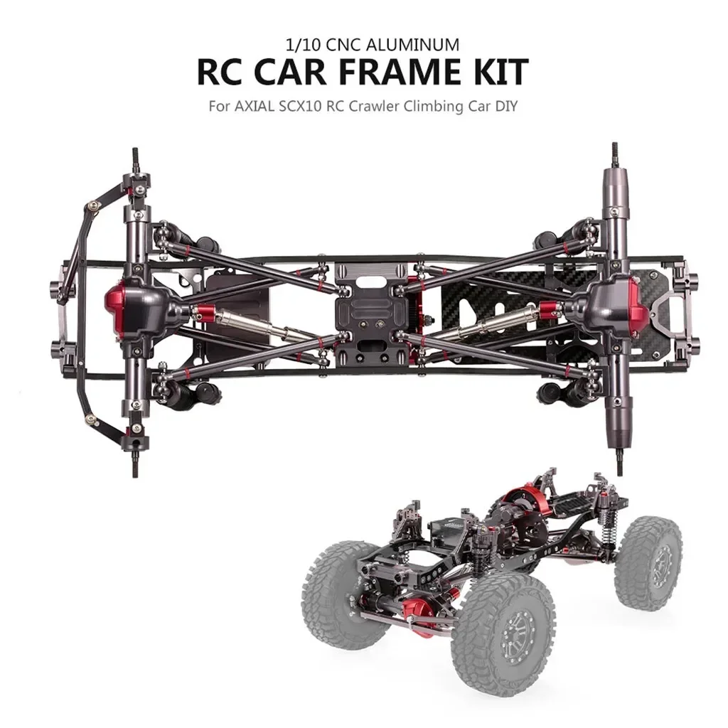 1/10 RC Car Frame Kit CNC Aluminum for AXIAL SCX10 RC Crawler Climbing Car DIY