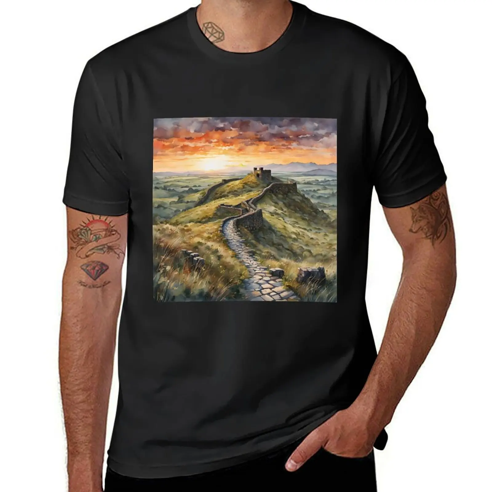 

Hadrian's Wall Sunset Beauty T-Shirt Blouse customizeds mens clothes