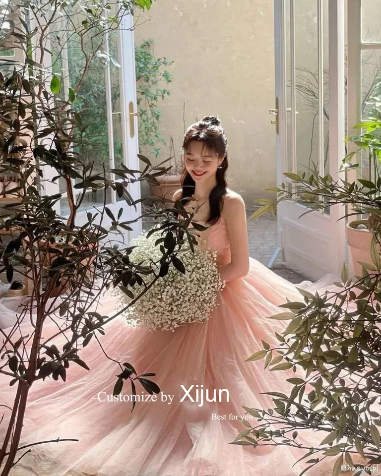 Xijun Elegant Blush Pink Long Korea Prom Evening Dresses Off the Shoulder Tulle Sleeves Formal Party Gowns Garden Bride Dresses - AliExpress Xijun Elegant Blush Pink Long Korea Prom Evening Dresses Off the Shoulder Tulle Sleeves Formal Party Gowns Garden Bride Dresses - AliExpress