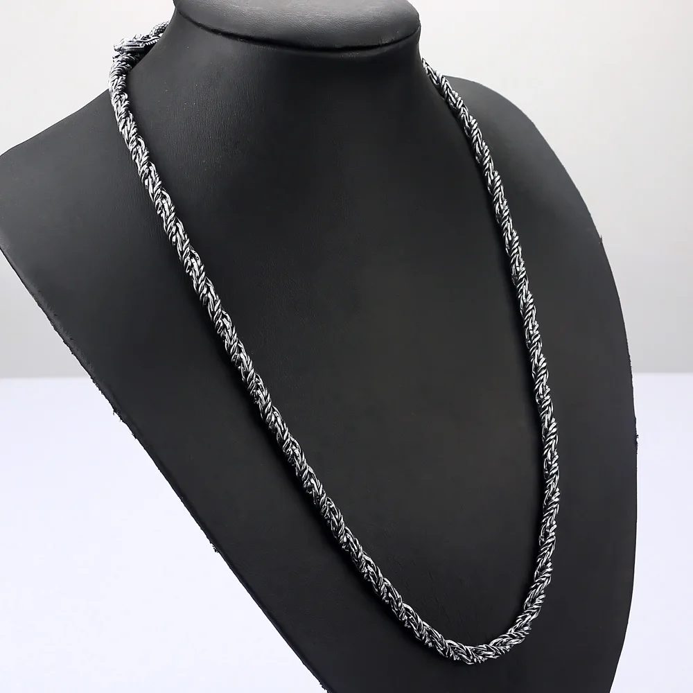 Dragon Necklace Fashion 925 Sterling Silver Keel Chain Men Necklace  Thai Silver Men Chain Gift Retro Style Wide 5MM