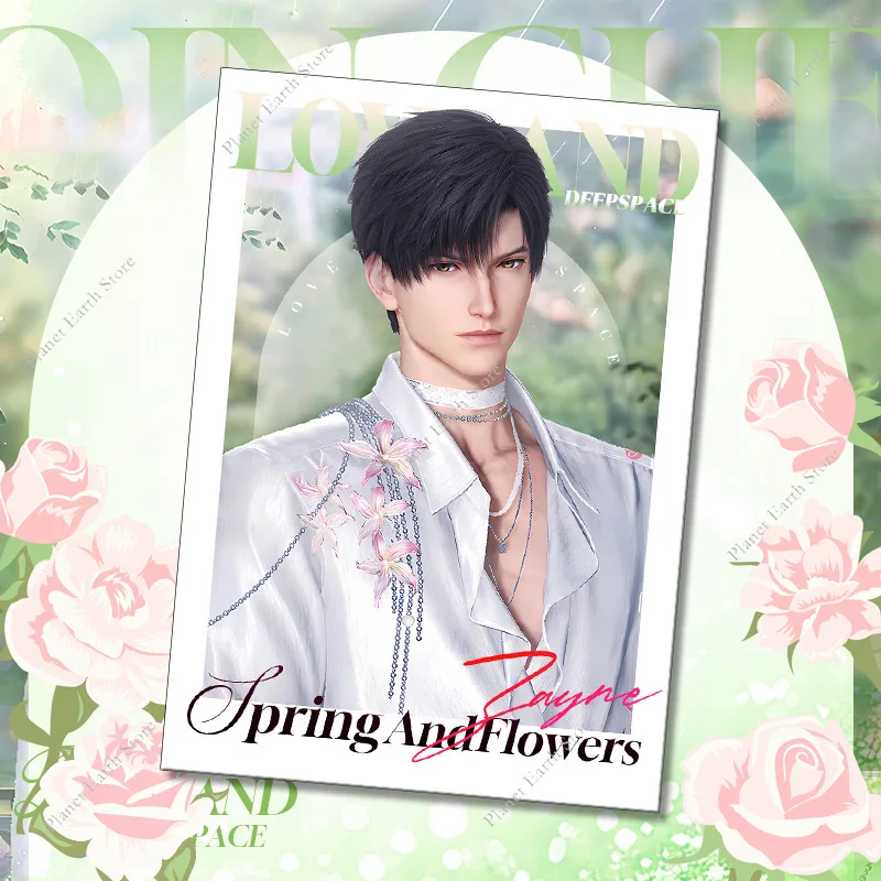 Love and Deepspace Sylus Rafayel Zayne Xavier Caleb Anime Primavera e fiori Spilla con emblema distintivo rotondo da 75 mm Invia carta da collezione