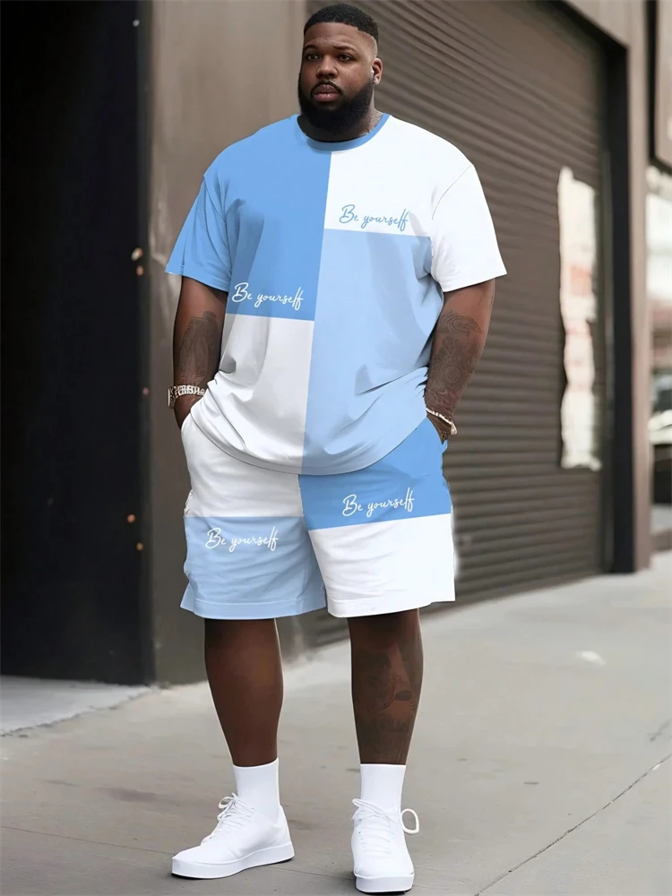 New Arrival Oversized Men's 3D Bear Print Set Summer Shorts and Beach Shorts Set Trendy T-Shirt and Shorts Two-Piece Set for Men view 6