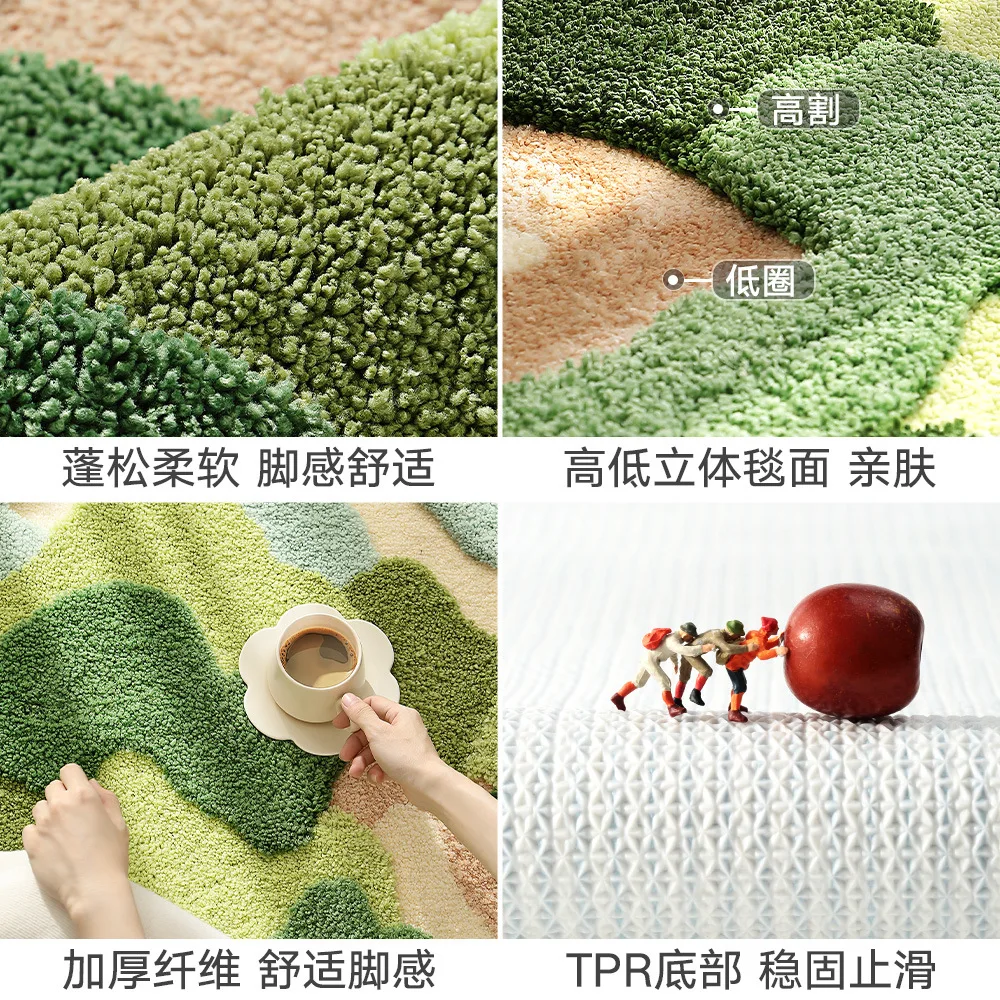 سجادة طحالب الرياح، بطانية بجانب السرير مقاومة للسقوط لغرفة النوم #3