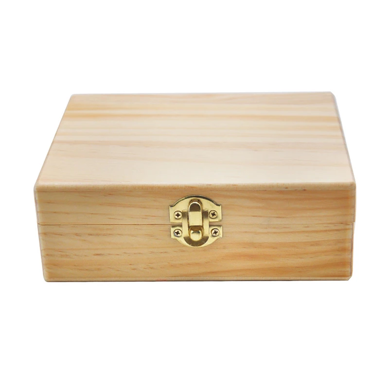 Natural Wood Tobacco Rolling Box Cigarette Maker Storage Case Dividers Metal Clasp Portable Smoking Accessory for Men Gift Daily