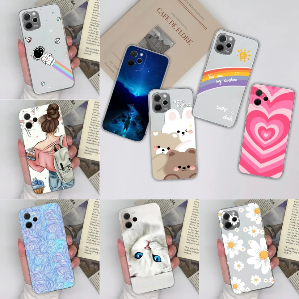 Cases For Huawei Nova Y61 Pretty Flowers Clear Soft Silicone TPU Phone Cover Capa For Huawei Nova Y 61 NovaY61 Funda Shell Coque