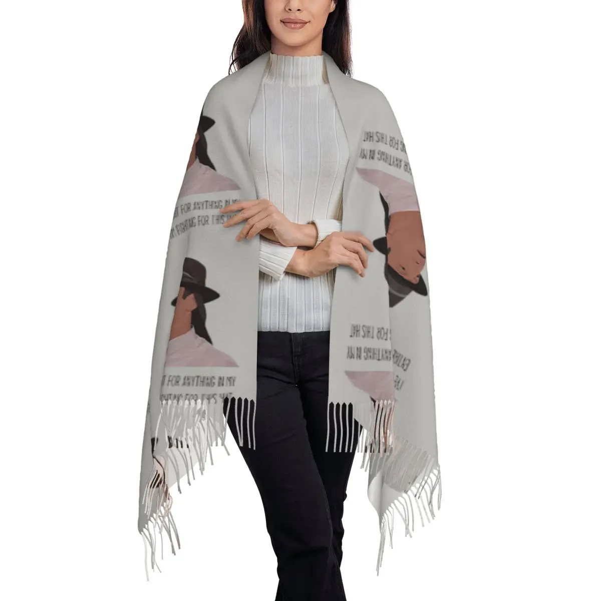 Brian's Hat Fedora With Safari Flaps ITYSL Fighting Scarf Tassel Scarves for Women Warm Shawls and Wraps Fall Winter Shawl Wrap