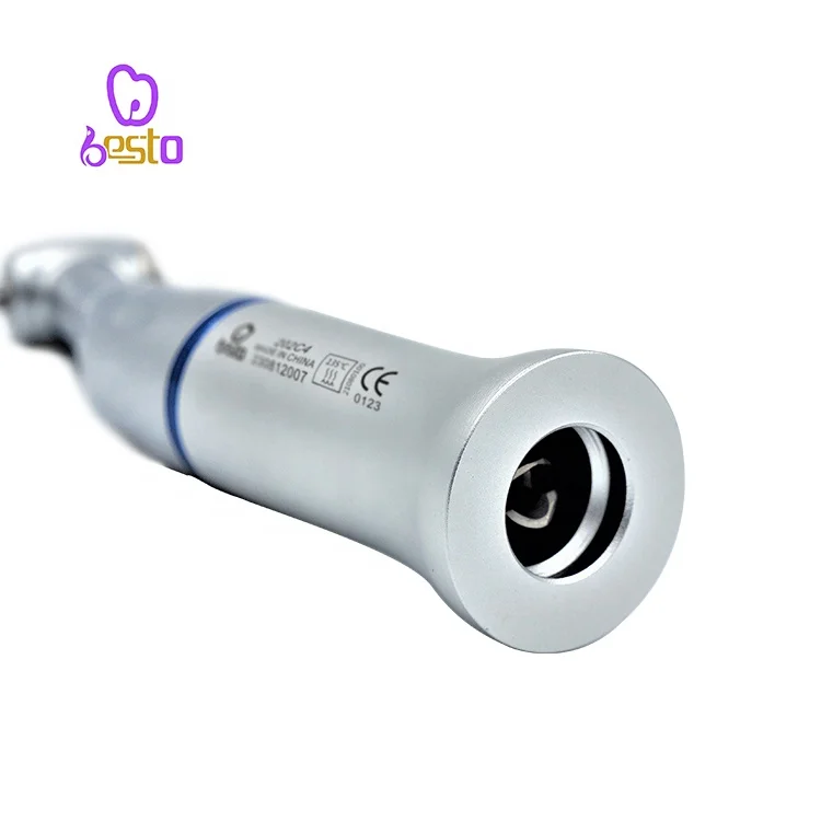 BESTO dent al 1:1 Push Button Low Speed Handpiece Contra Angle E type Blue Ring Compatible for 2.35mm Bur denti stry Equipment