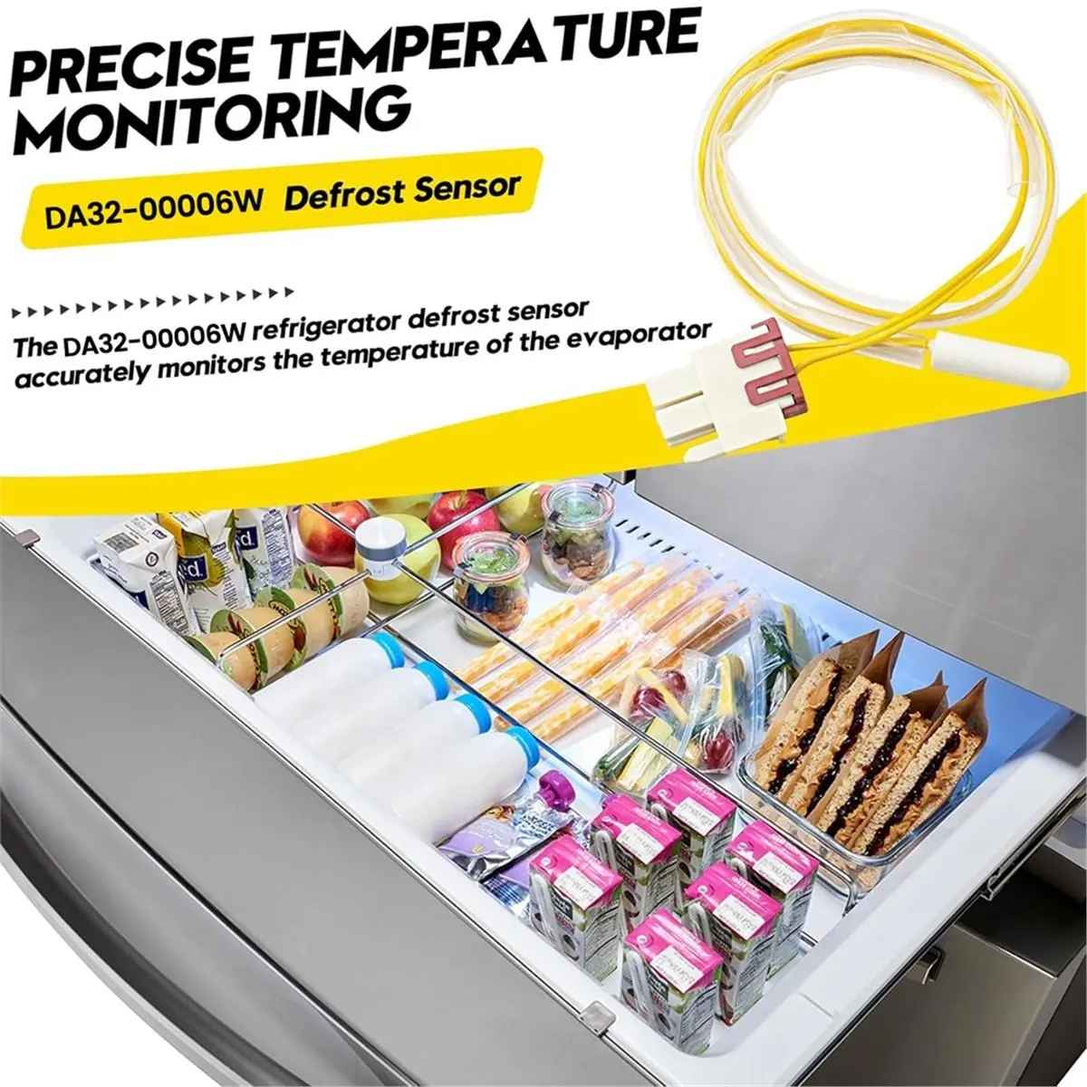 *Great DA32-00006W Refrigerator Defrost Temperature Sensor Replace Thermostat for Samsung AP41336842 DA32-000006S DA32-10105R