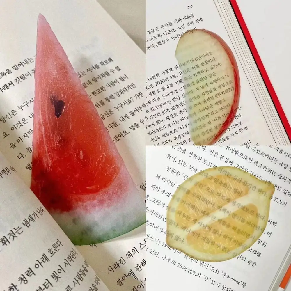 High Quality Apple Slice Reading Bookmark Acrylic Funny Pages Guide Marker Simulation Fruit Note Bookmark Birthday Gift