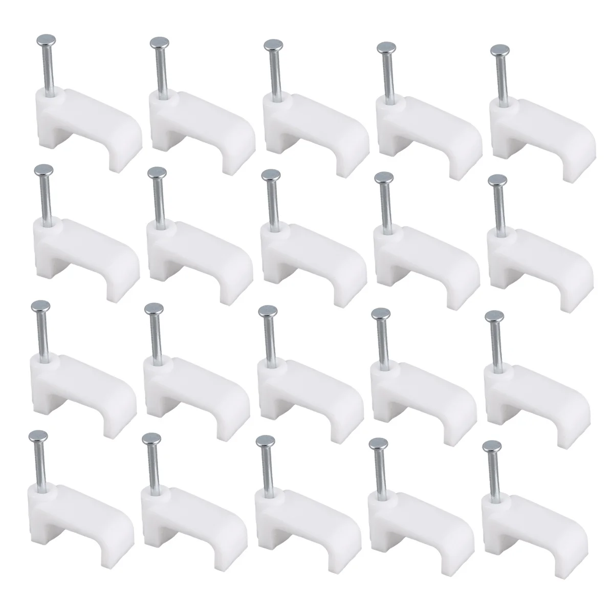 

100Pcs 16Mm Cable Cord Clip Premium Plastic Wire Fastener Organizer for Desk Management Mini Cable Winder Wall Clamp