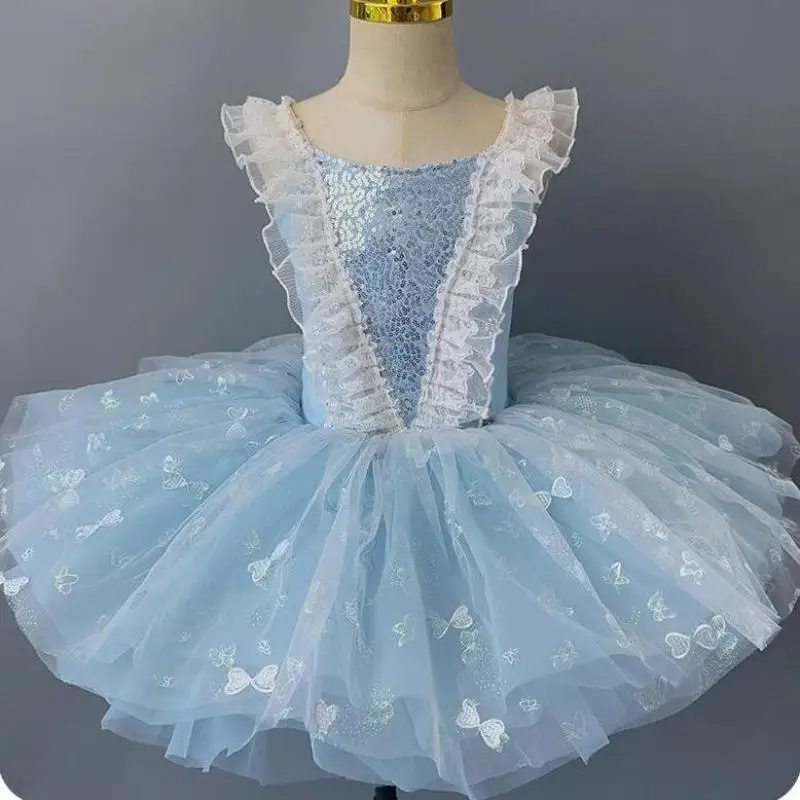 Blauwe Balletjurk Voor Meisjes Kinderen Ballerina Jurk Kinderen Kleine Zwaan Kostuum Tutu Ballet Performance Kostuums Ballet Rok