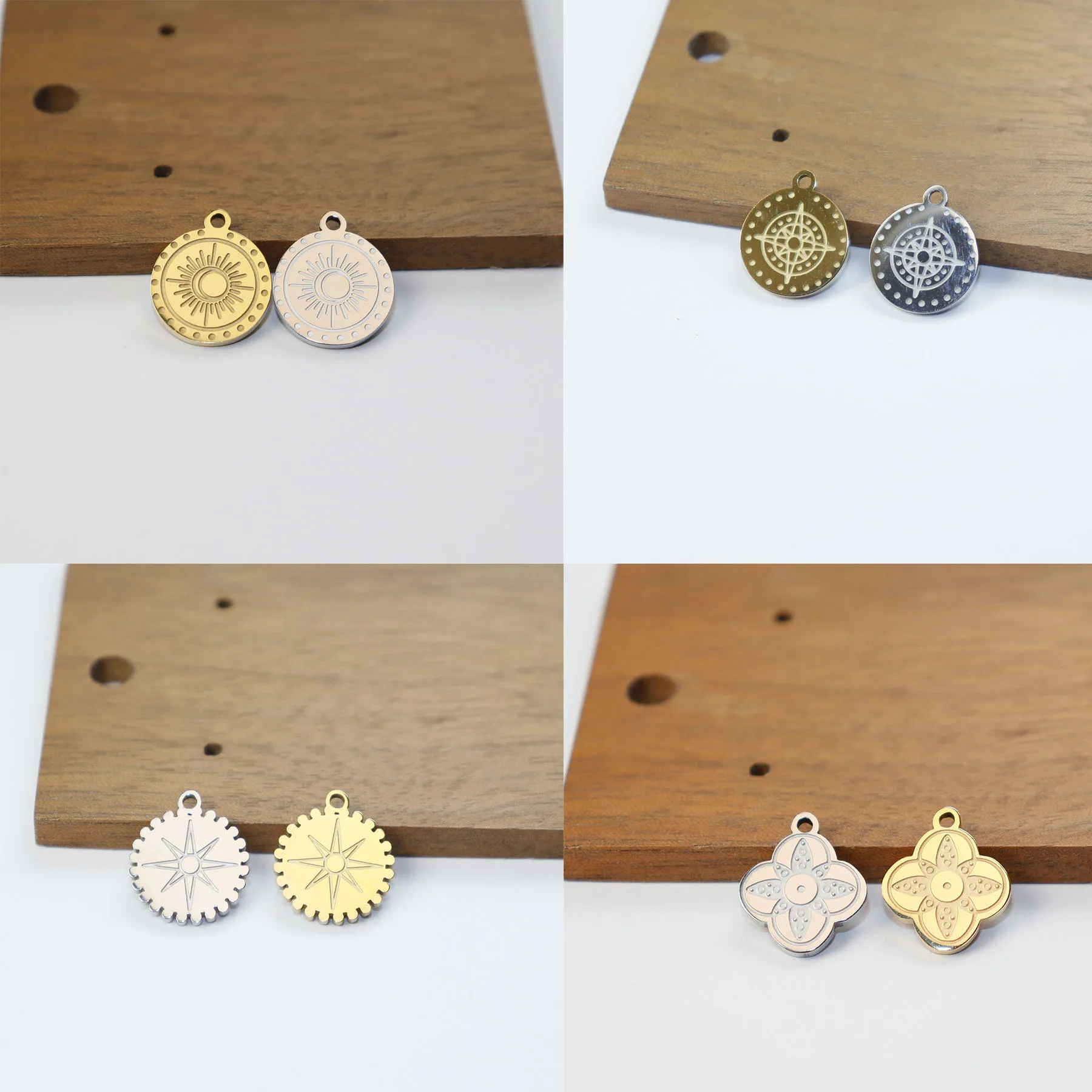 5pcs Stainless Steel High Quality Mirror Polish Fashion Jewelry Accessory Charms DIY Handcraft Vacuum Plate Waterproof