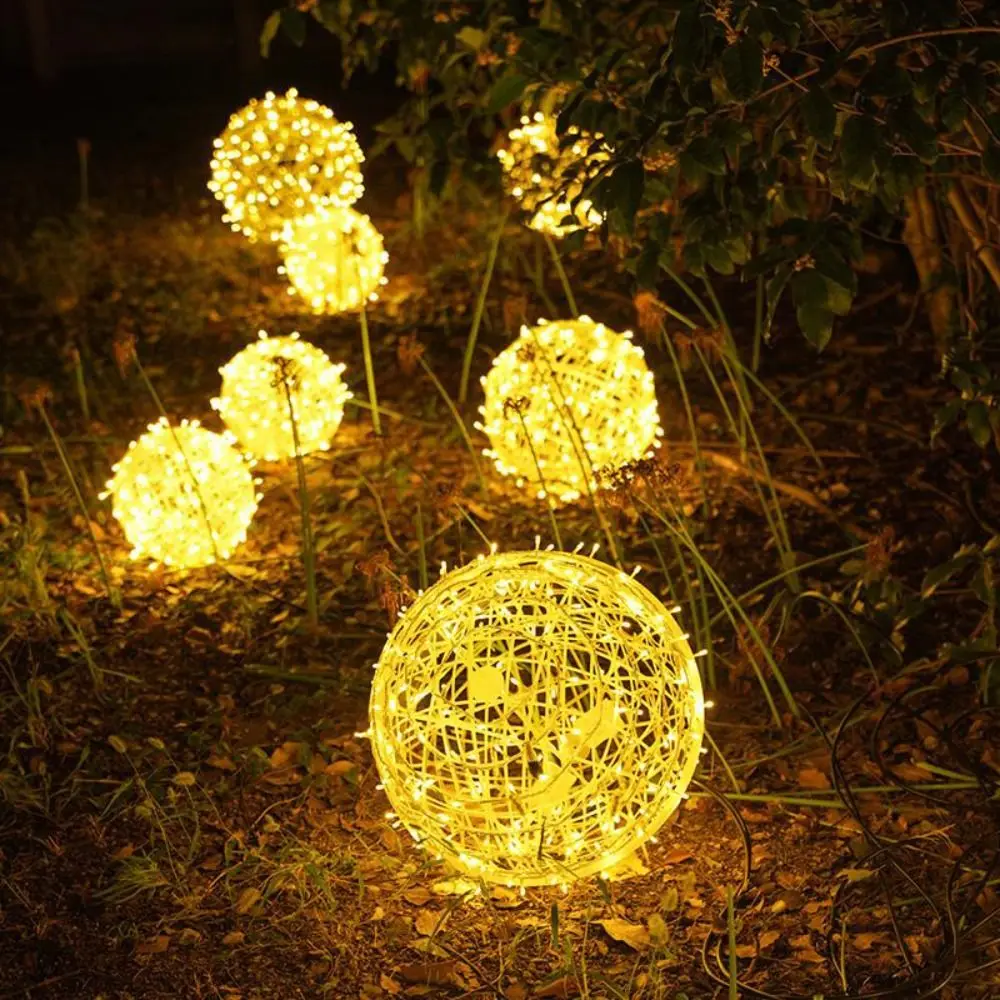 Bola de rattan piscante, corda de luz de fada, à prova d'água, led, iluminação de árvore de paisagem, dia20/30/40cm, 220v, guirlanda de luz suspensa de árvore