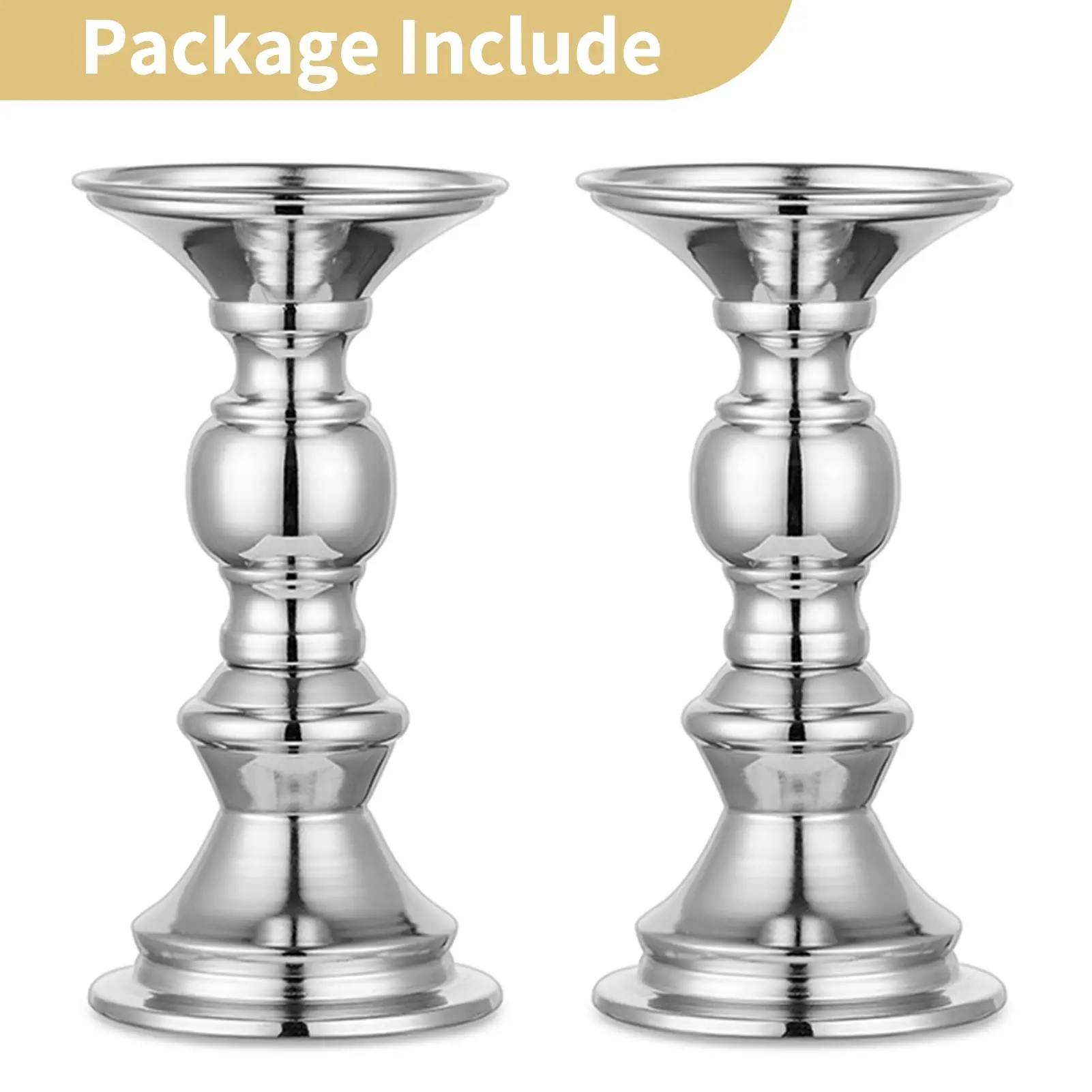 Metal Pillar Candle Holders, Set of 2 product image