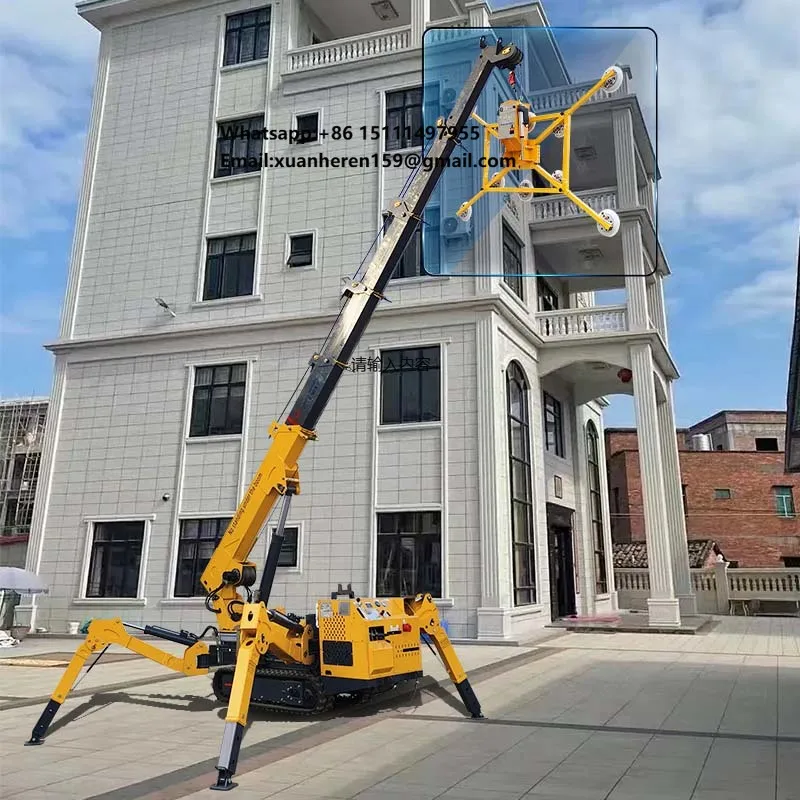 Flexible Spider Crane Compact Spider Crane Telescopic Boom Spider Crane 3 Ton 4 Ton Optional Fly Jib 360 Rotation