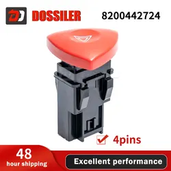 8200442724 Dossiler Hazard Warning Light Switch Button Emergency Flasher Lamp Switch For Renault Trafic Espace Laguna Vauxhall