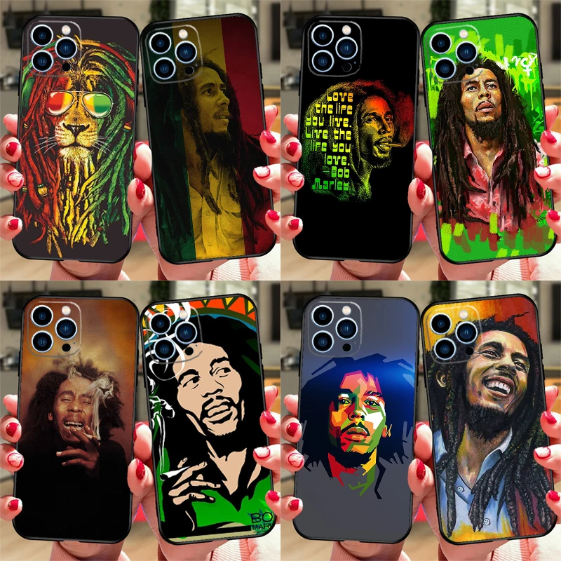 الريغي بوب مارلي جراب هاتف آيفون 17 الهواء 16 15 14 11 12 13 برو ماكس 12 13 ميني 15 16 زائد 16e غطاء كوكه #1