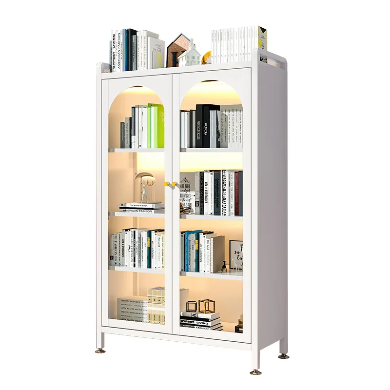 Steel, dust-proof bookcase, with glass door, against the wall, locker, simple