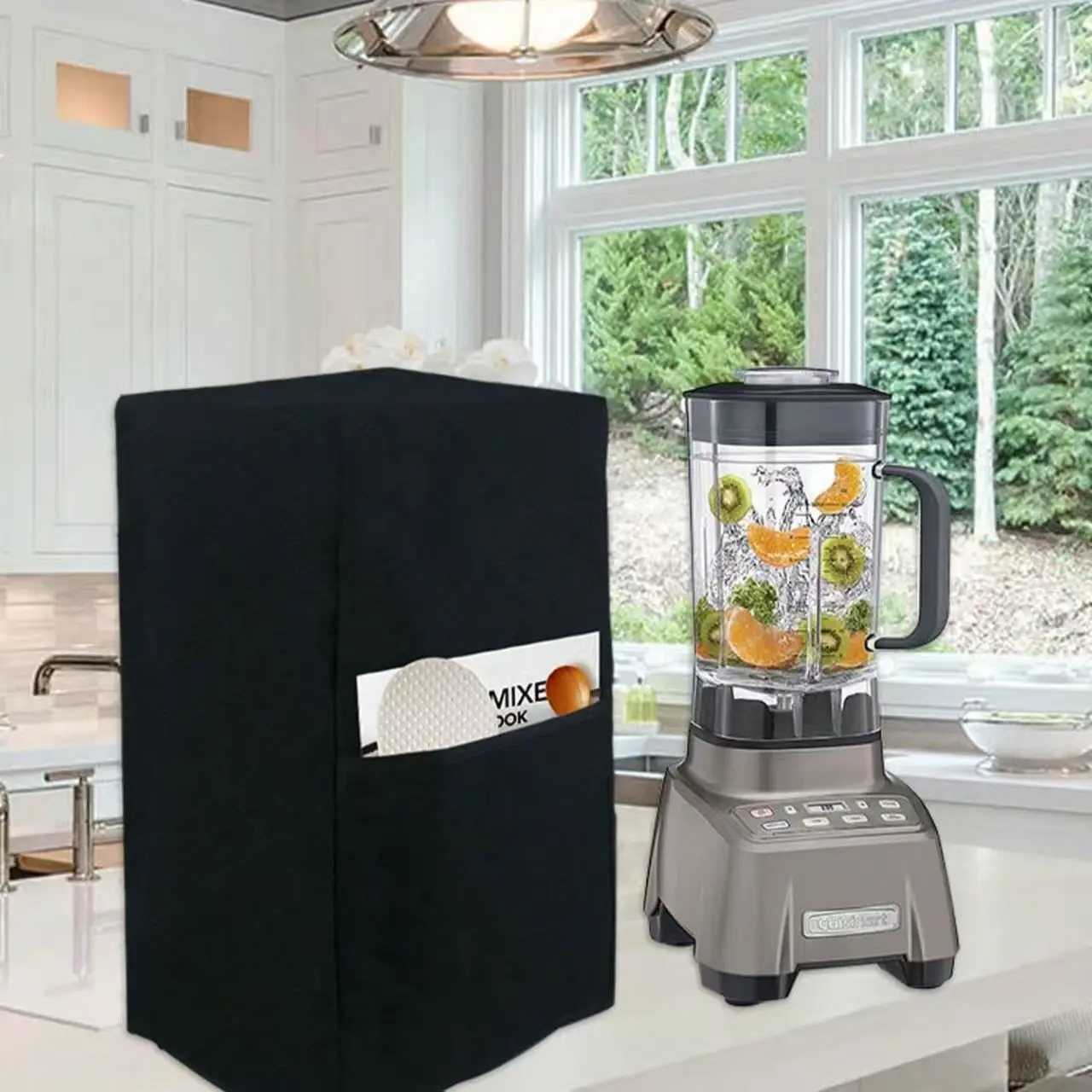 Kitchen Blender Cover with Accessory Pocket-Anti-Fingerprint,Easy to Clean,Fits Stand Mixers & Coffee Makers,Blender Accessories