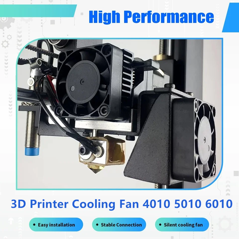 4010 5010 6010 5V Cooling Fan Brushless 3D Printer Parts 2Pin For Extruder DC Cooler Blower Part Black Plastic Fans