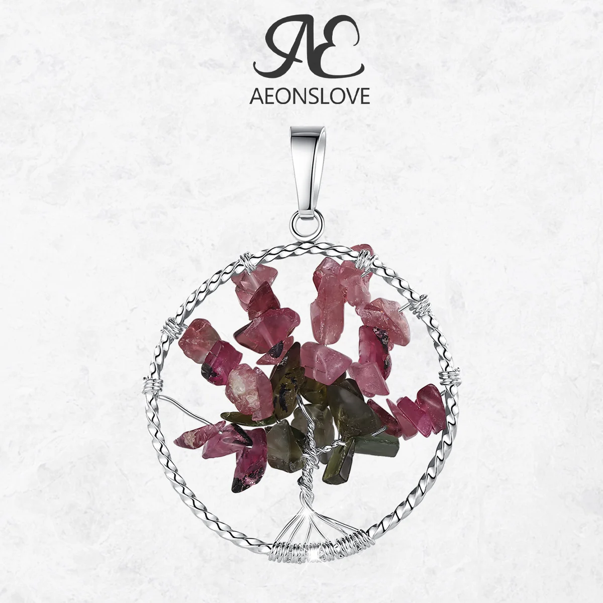 

Original Tree Of Life Pendant Necklace Natural Crystal Stone Pendant Energy Healing Perfume Jewelry Christmas Gift for Women