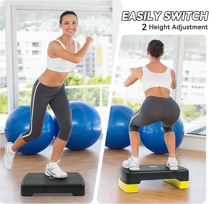Adjustable Aerobic Step Platform Pp Material Home Indoor Gym Fitness Equipment Lightweight Space Saving Balance Workout Tool