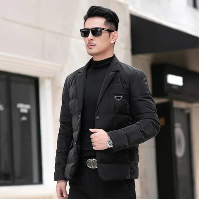 2023 new arrival winter jacket 90% White Duck down lapel jacket men,thicken warm high quality parkas trench coat size M-5XL