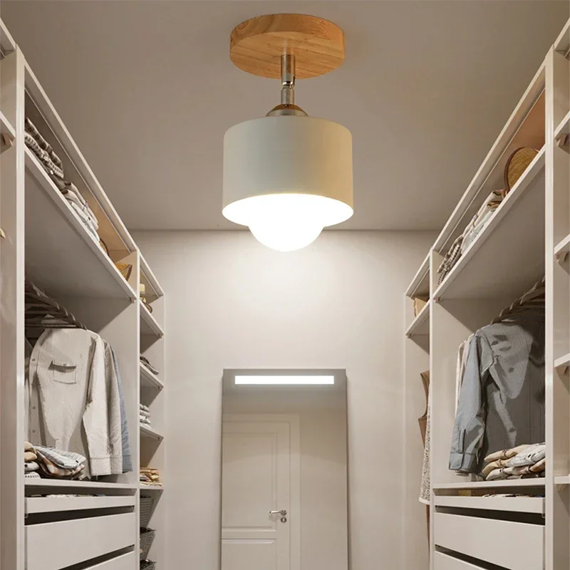 Nodric Macaron Ceiling Lights Modern LED Wood  Lamp Rotatable Industrial Plafonnier For Kitchen Bedroom LivingRoom
