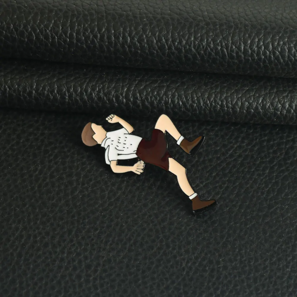 ภาพยนตร์คลาสสิกรูปเคลือบ Pins เข็มกลัดแรงบันดาลใจ Active Living Running Man Forrest Gump Badge คอสเพลย์ Props Lapel Pin Jew