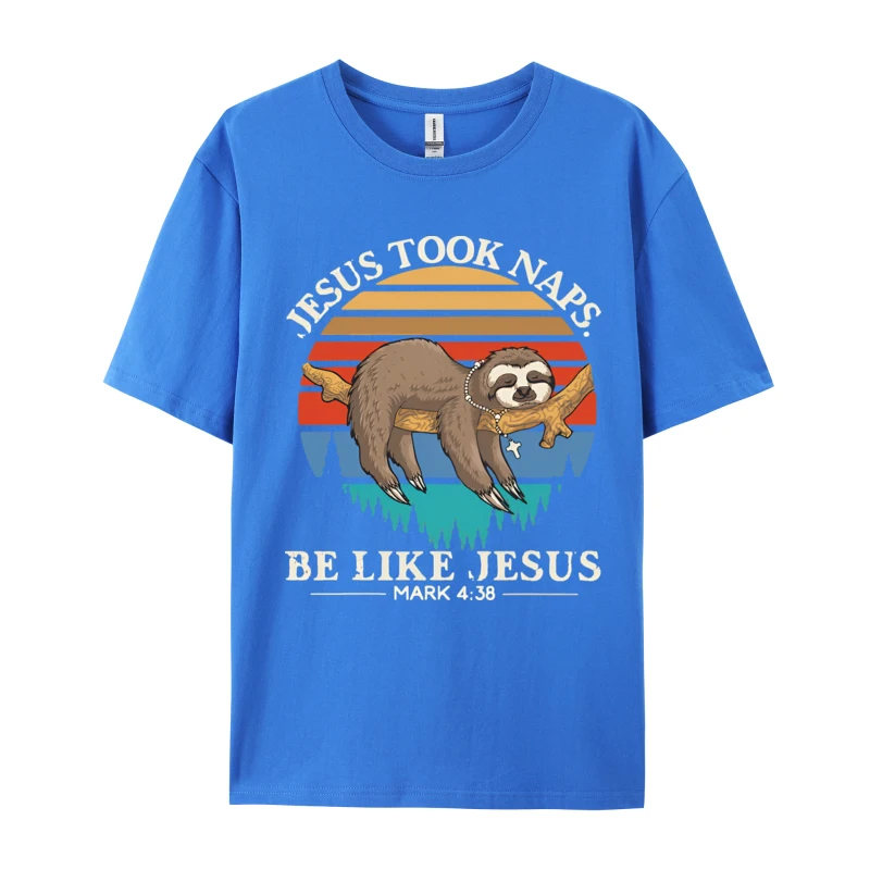 Jesus Took Naps Mark 438 Christian Fun T-Shirt Mens Camisas Men Pure Cotton Tee Crew Neck Leisure Tshirt Camisas