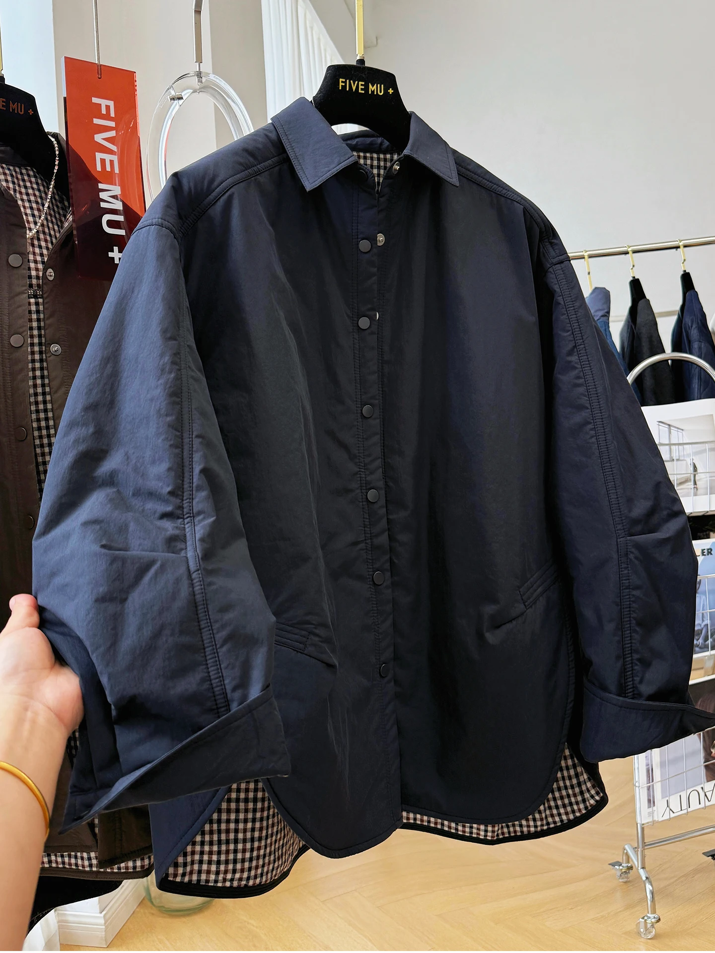 

SuperAen Korean-style Loose Casual Polo Collar Jacket for Women's Autumn and Winter New Vintage Solid Color Parkas