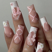 24pcs Coffin Shaped Fake Nails +1 Nail File +1 Jelly 24pcs Coffin Shaped Fake Nails +1 Nail File +1 Jelly