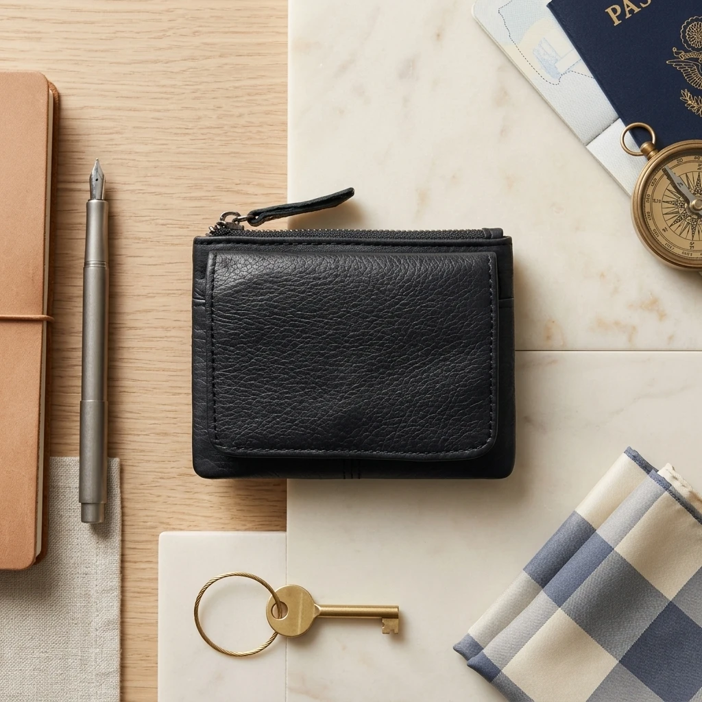 Leather Coin Purse Mini Card Holder Multifunctional Short Wallet Organizer For Daily Use