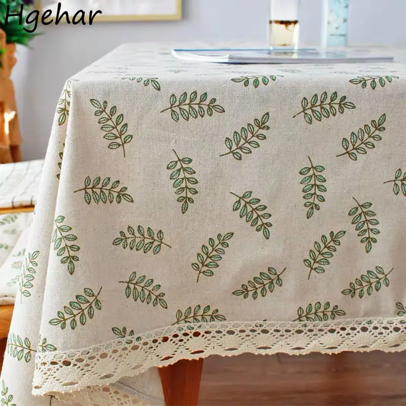 Decorative Table Cloth Linen and Cotton Lace cloth Rectangular Dining  Cover Nordic Style Desk Picnic Mat Tafelkleed